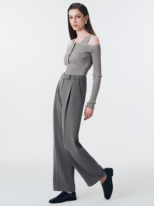 [1+1][Drama Signature] Pleated Semi-Wide Trousers