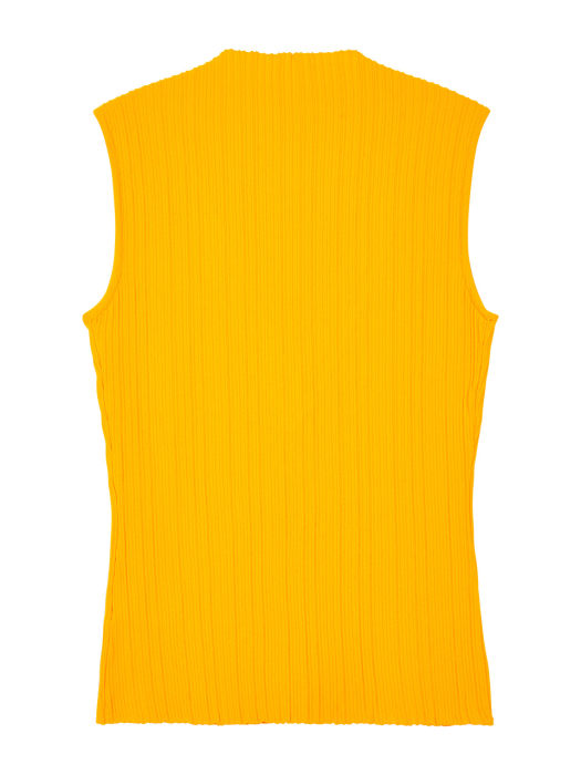 SHEVRON MOCK-NECK KNIT VEST - YELLOW