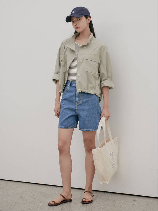 Summer denim half pants [BL]