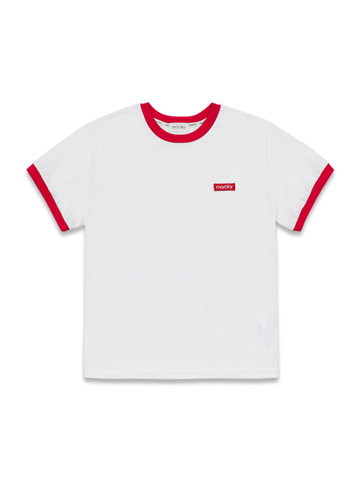  patch coloring T-shirt white-red