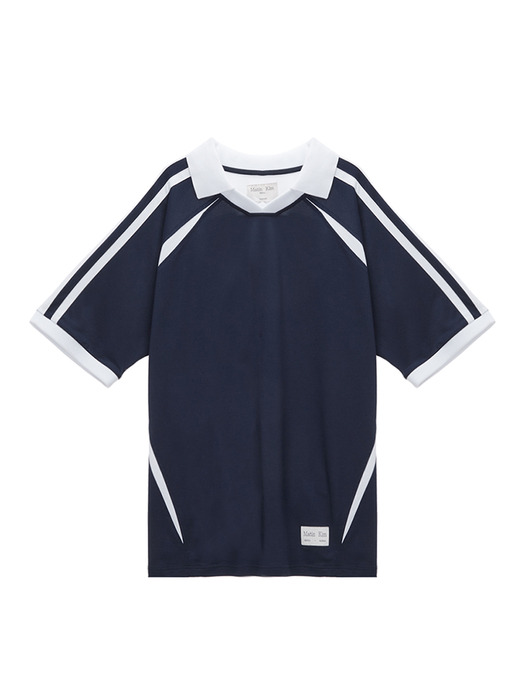 SPORTY TRACK JERSEY TOP IN NAVY