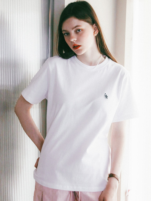 L&R Patch Point Short-Sleeved T-Shirt White