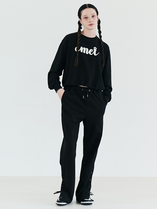 MET Crop Oversize Sweatshirt Black
