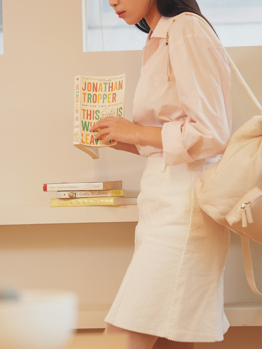 classic logo open-collar shirt (baby pink)