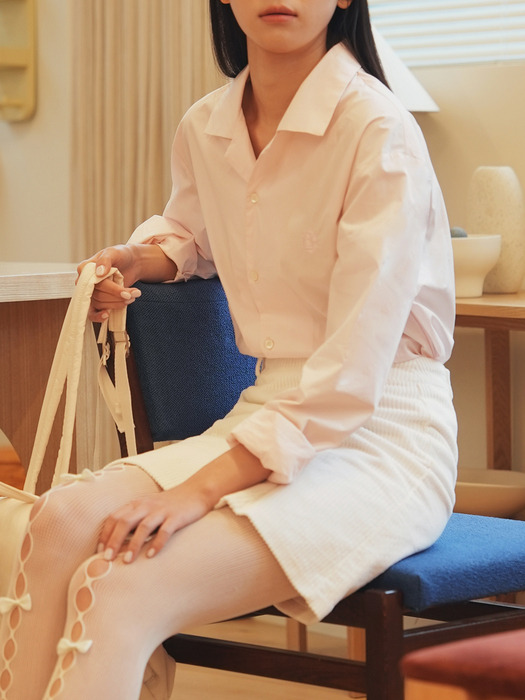 classic logo open-collar shirt (baby pink)