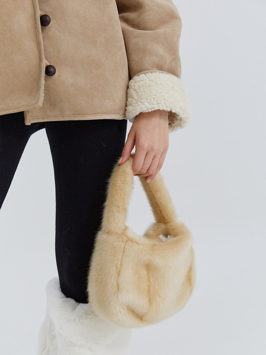 KEETY RABBIT prelude fur mini bag [beige]