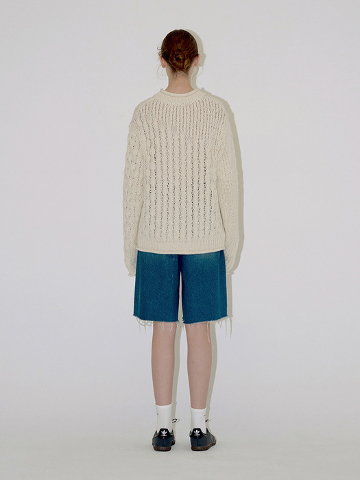 CABLE OVER CARDIGAN (ivory)
