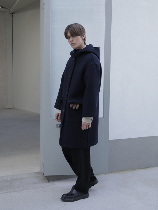 Torino Hooded Coat (Navy)