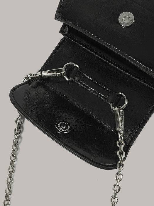 Flap Silver Mini bag - Black