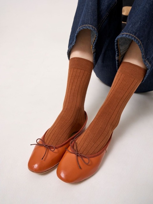 Porselli Leather Flat shoes_Rust