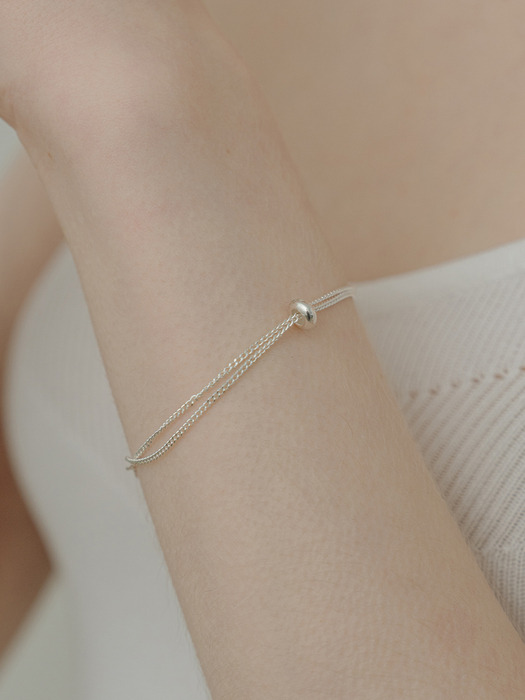 [Silver925] WE017 Silver ball layered bracelet