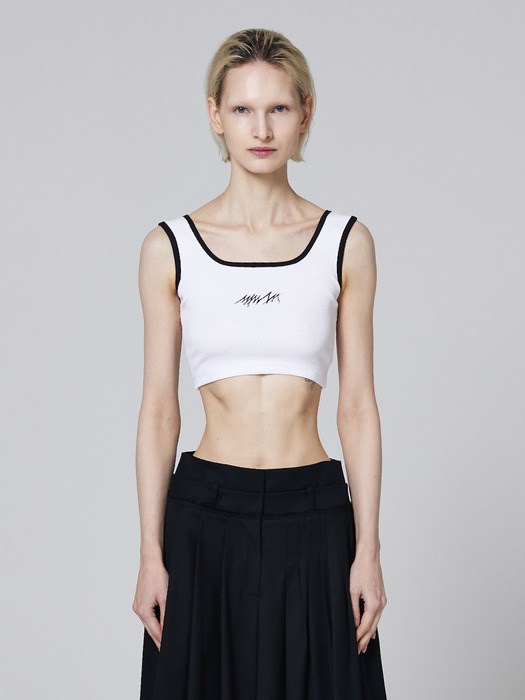 Signature logo basic line detail sleeveless top