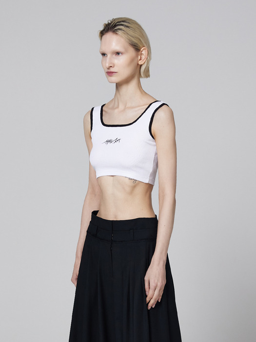 Signature logo basic line detail sleeveless top