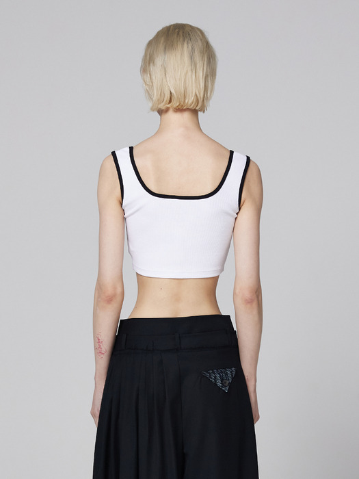 Signature logo basic line detail sleeveless top