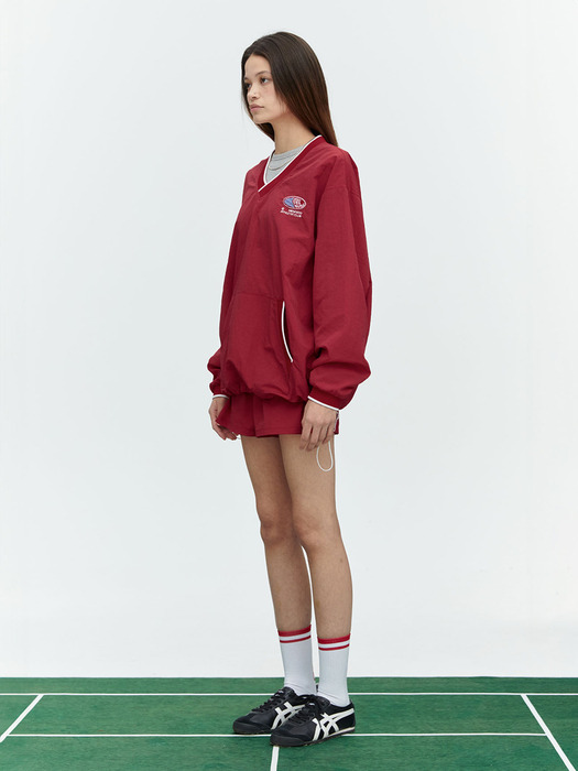 HEARTTRACK VNECK NYLON ANORAK JACKET_RED