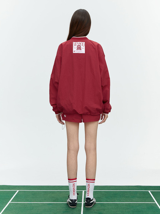 HEARTTRACK VNECK NYLON ANORAK JACKET_RED