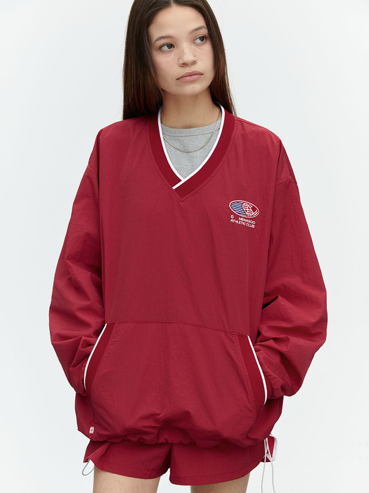 HEARTTRACK VNECK NYLON ANORAK JACKET_RED