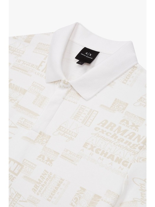 AX남성 로고 패턴 피케 폴로 셔츠(A414131005)오프화이트