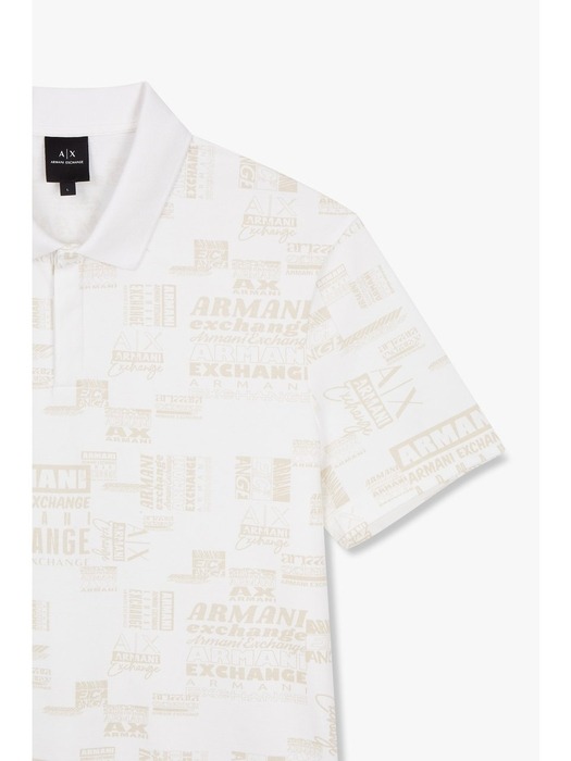 AX남성 로고 패턴 피케 폴로 셔츠(A414131005)오프화이트