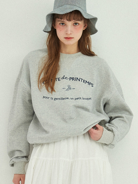 Lettering Jacquard Sweatshirt_MELANGE GRAY