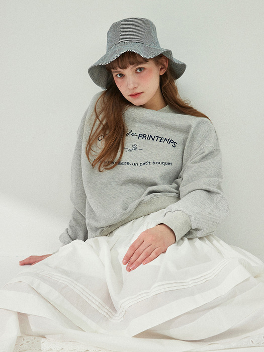 Lettering Jacquard Sweatshirt_MELANGE GRAY