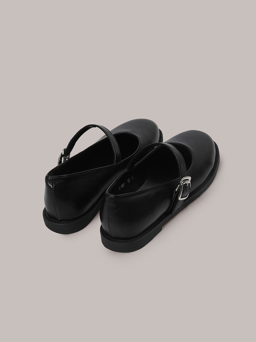 Maryjane Flat Shoes - Black