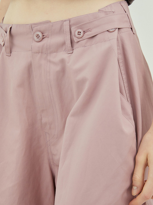 Waist-Detail Two Way Cargo Trousers (PINK)