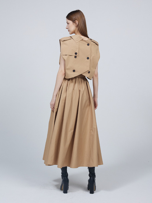 Signature sleeveless trench coat dress