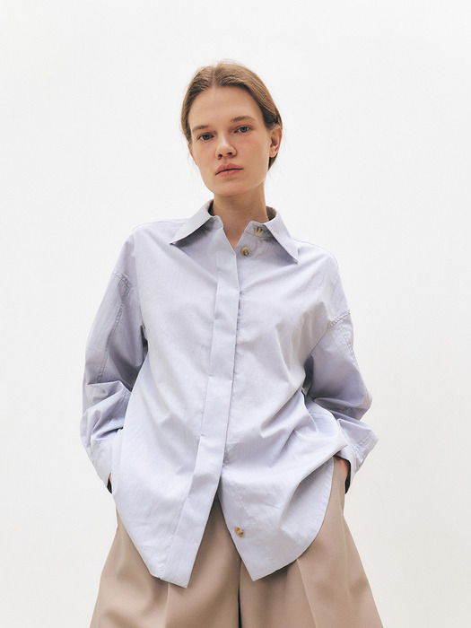 TFS OVER-FIT HIDDEN BUTTON SHIRT_2COLORS