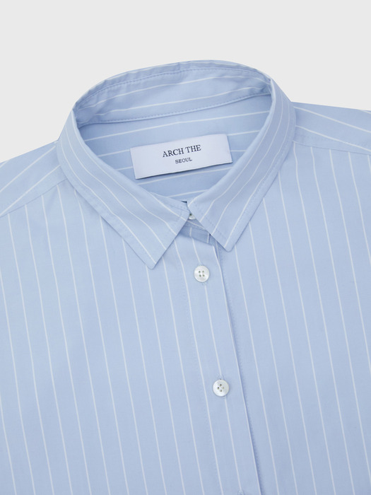 Stripe Cotton Shirt - Light Blue