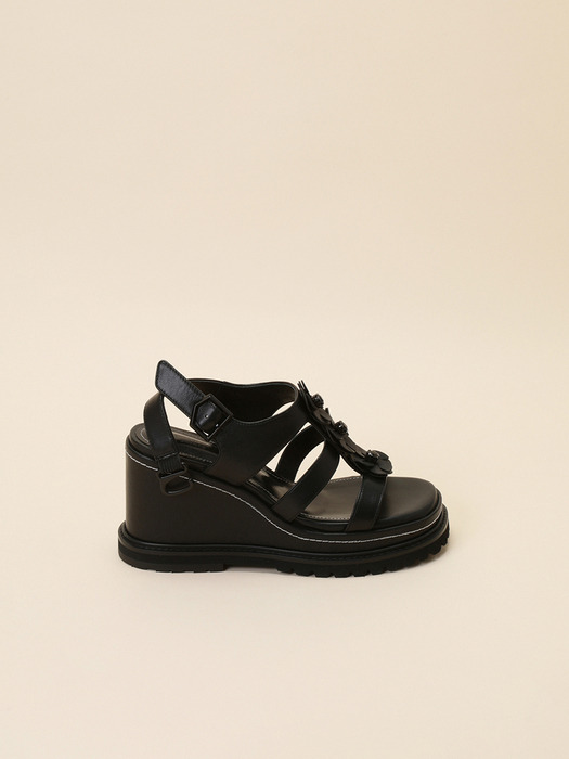 [김나영 착용] Fleur 24 wedge sandal(black)_DG2AM24019BLK