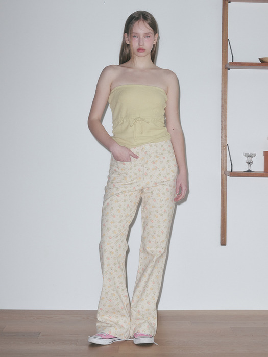 PETAL BOOT-CUT POCKET PANTS, BEIGE