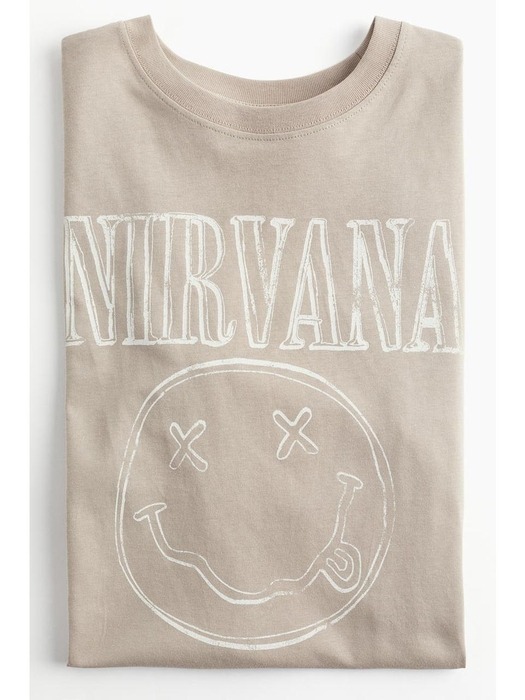오버사이즈 프린트 티셔츠 베이지/Nirvana 0762558305