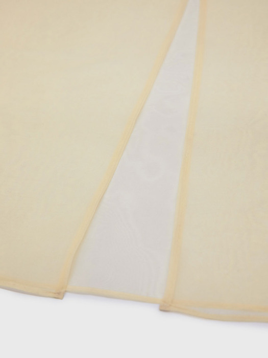 Half Sleeve Organza Silk Dress - Cream