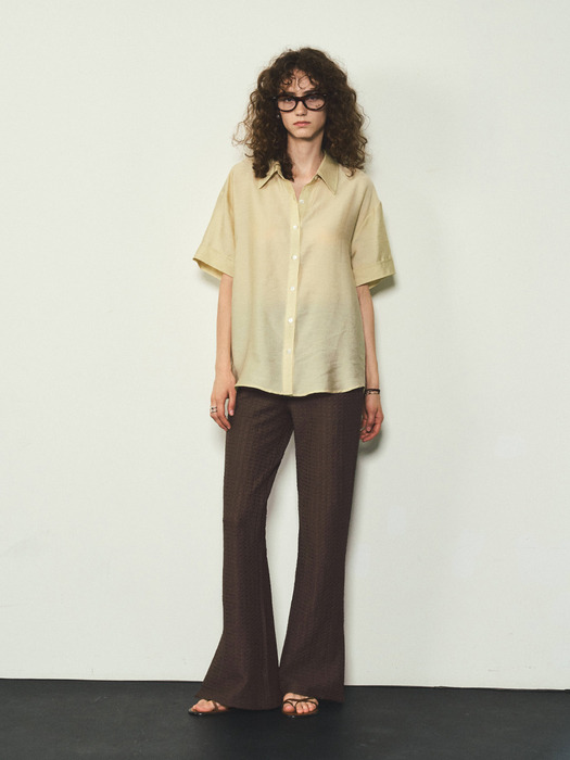 Summer Wool Half-Sleeve shirts_CTT326(Beige)