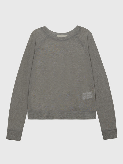 Summer Tencel Round Neck See-through Sweatshirt_MTM