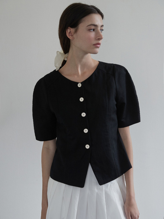 Rounded sleeve jacket - Black