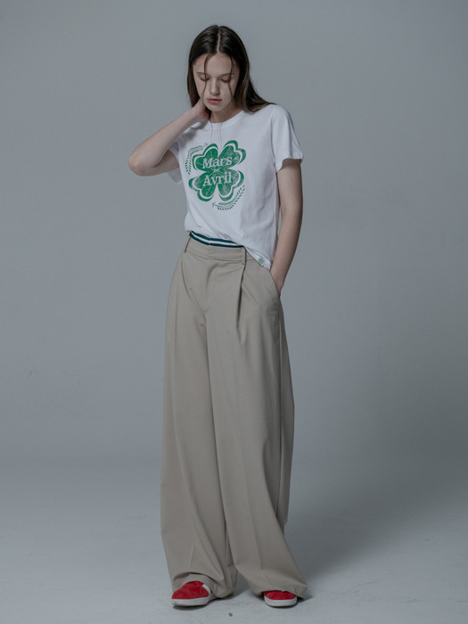 VINTAGE CLOVER TSHIRT_WHITE GREEN