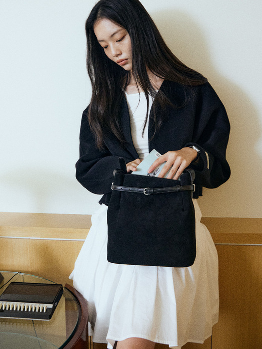 Mallory Large Bucket Bag Suede Black 멜로리 라지 버킷백 스웨이드 블랙