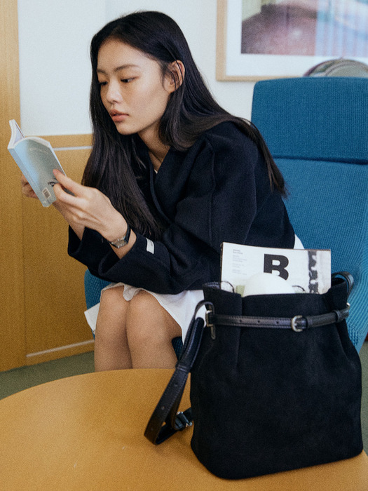 Mallory Large Bucket Bag Suede Black 멜로리 라지 버킷백 스웨이드 블랙