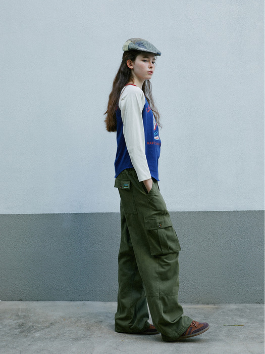 Drawstring Cargo Pants (Khaki)