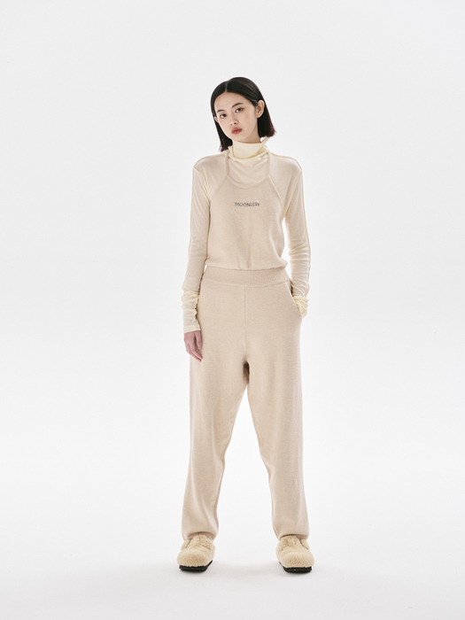 Rogge knit jumpsuit_BEIGE