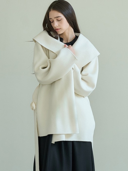 CASHMERE BELTED HANDMADE COAT(2colors)