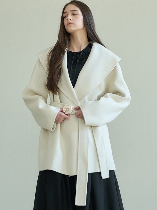 CASHMERE BELTED HANDMADE COAT(2colors)