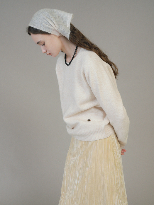 F Cozy Crewneck Knit Sweater_Vanilla