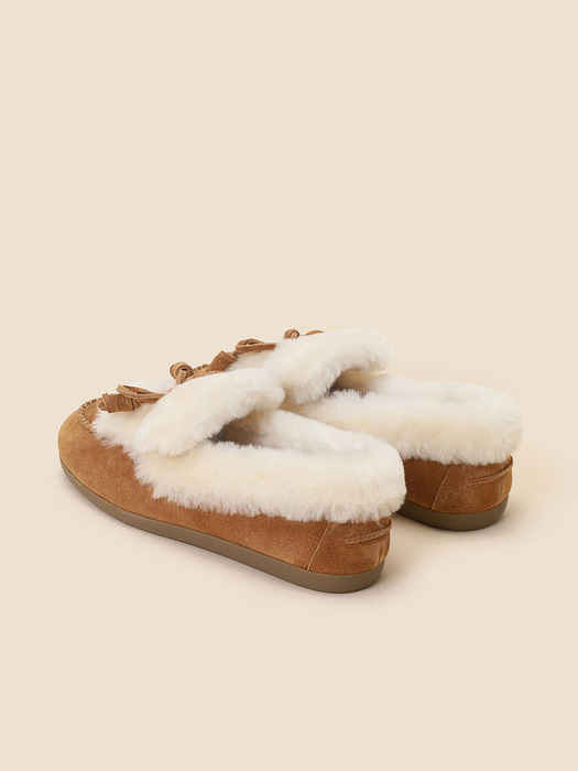 Fur ribbon loafer(beige)_DG1DW24701BEE