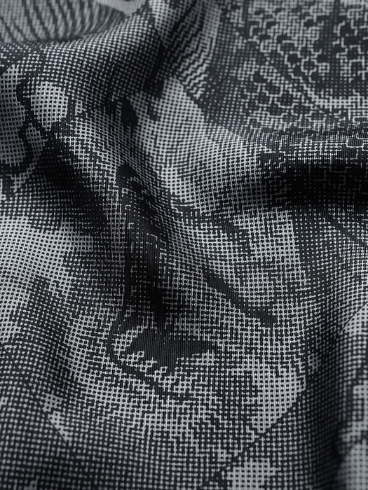 Mosaic Dragon Silk Scarf (Black)