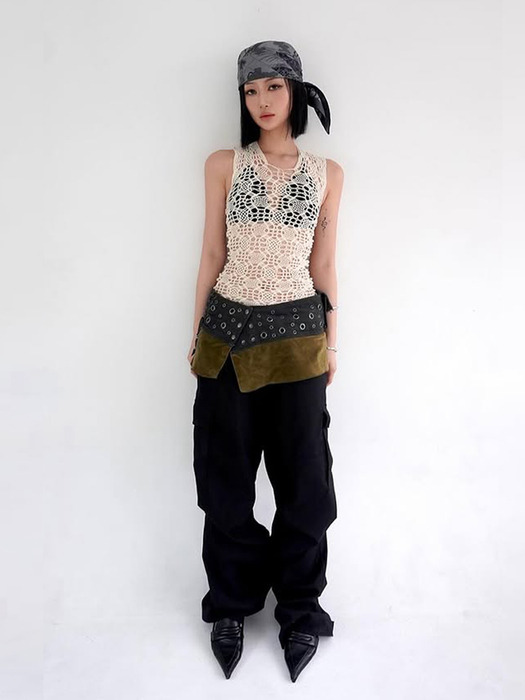 Mosaic Dragon Silk Scarf (Black)