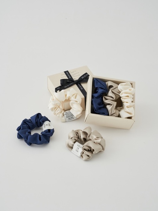 Baby scrunchie 3set(White/Silver/Navy)