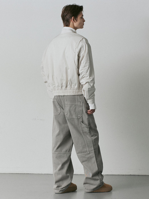 Dyeing Slit Carpenter Pants (Stone Beige)